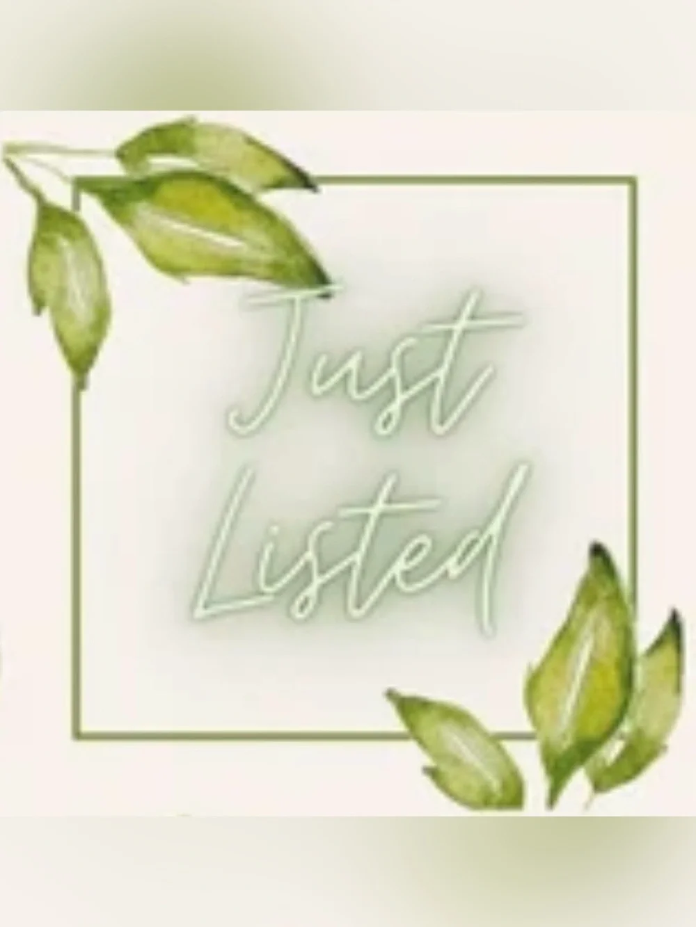 Just Listed Graphic Sign - Soft Green Script